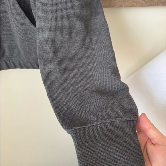 lululemon Scuba Cropped Funnel Neck Half-Zip Waffle, Heathered Graphite Grey, L - Picture 4 of 7